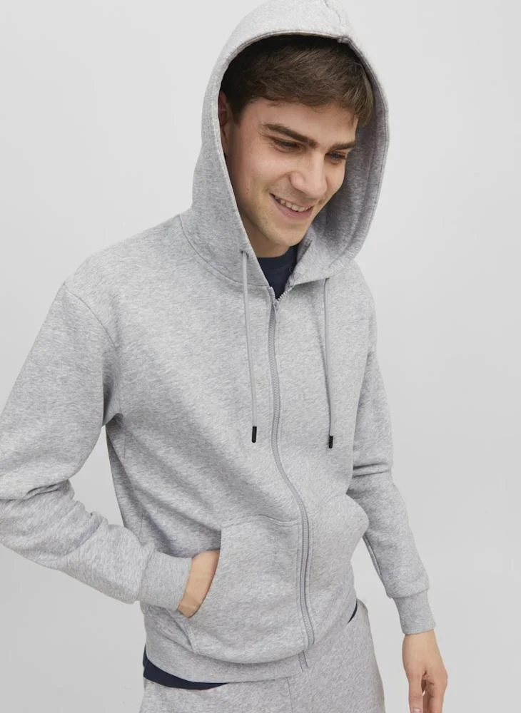 JACK & JONES  Casual Logo Zip Hoodie for Men | Best Price UAE